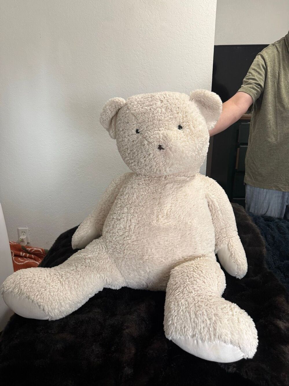 Huge pottery barn kids plush stuffed animal bears cuddly furry 42"
